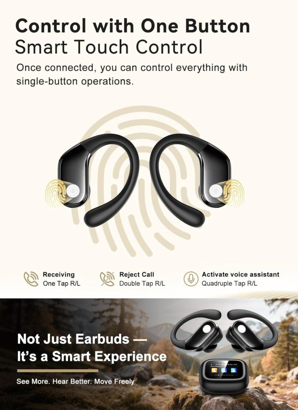 Wireless Earbuds, Sports Bluetooth 5.4 Headphones, Ear Buds with ENC Noise Canceling Mic, 80Hr Playtime Earphones, Palm-Sized, LED Power Display, IPX7 Waterproof Headset for Workout Running, Black - Image 8